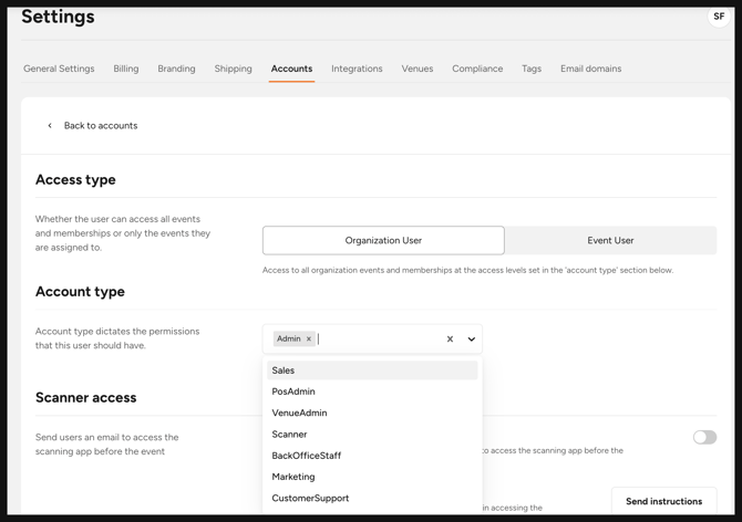 Roles and Permissions